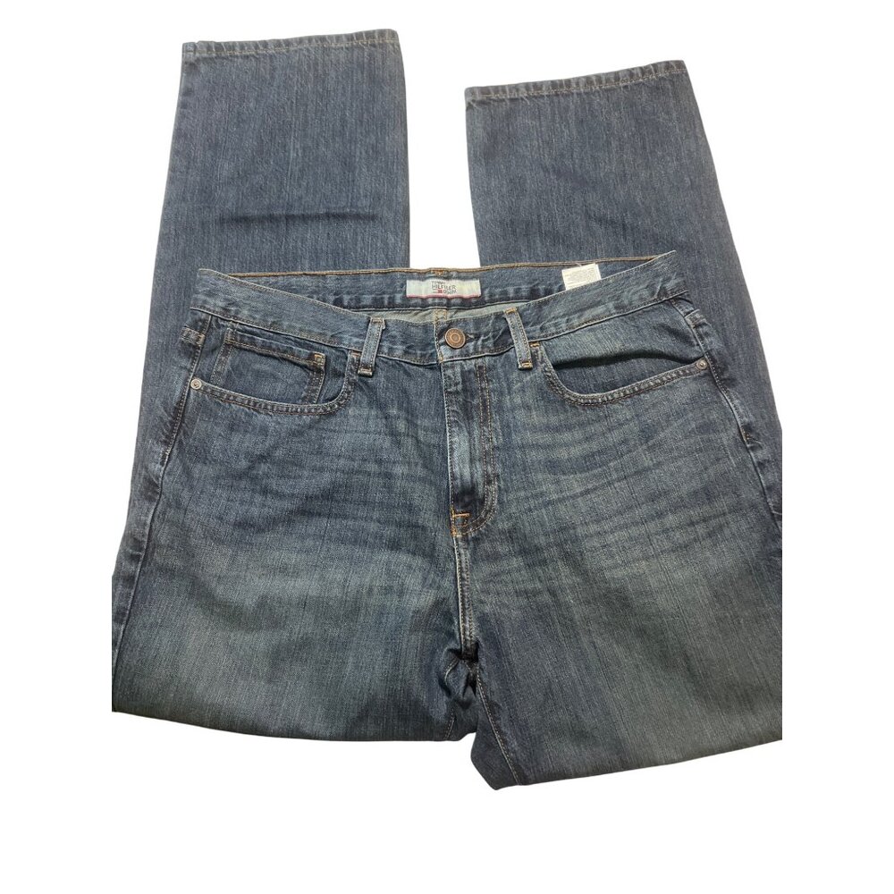 Tommy Hilfiger Mens Blue Denim Jeans Straight Fit Classic Style Size 36 x 32